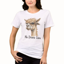 Camisa Divertida Sem Drama Lhama para Amantes de A