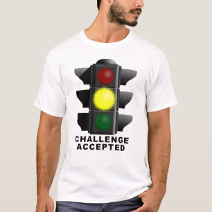 Camisa Divertida Sinal de Trânsito Desafio Aceito