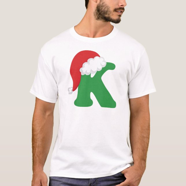 Camisa do alfabeto da letra K do Natal (Frente)