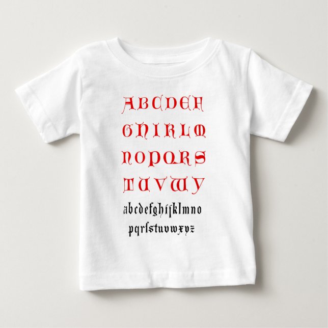 Camisa do alfabeto infantil (Frente)
