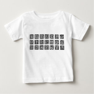 Camisa do alfabeto infantil