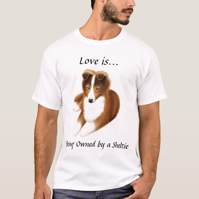 Camisa do amor de Sheltie do Sheepdog de Shetland (Frente)