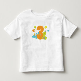 Camisa do aniversário da criança de três anos d