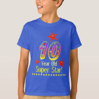 Camisa do aniversário da estrela super 10o para