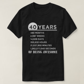 Camisa do aniversário de 40 anos 40 anos de