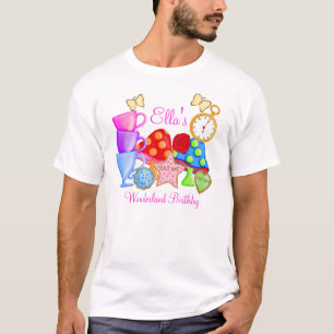 Camisa do aniversário T do país das maravilhas