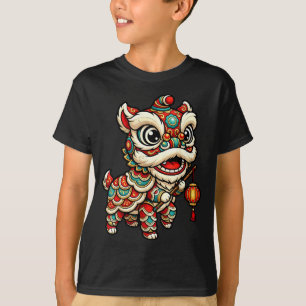 Camisa do Ano do Leão Dança Chinesa Cavalo de Fogo