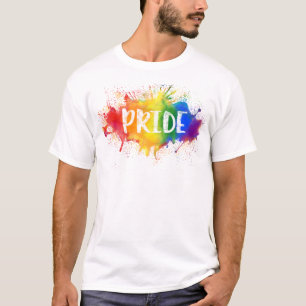 Camisa do arco-íris da aguarela do respingo do