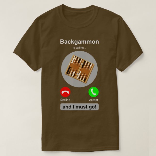 Camisa do Backgammon Camisa Engraçada Telefone Cha (Frente do Design)