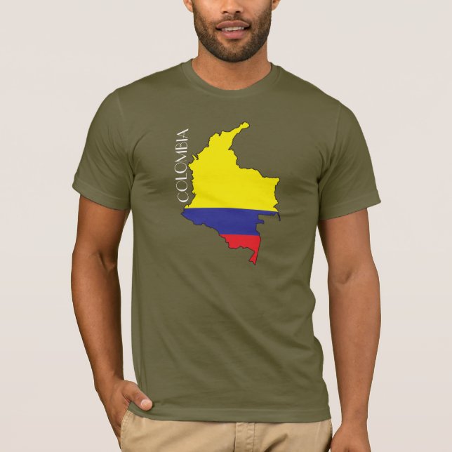 Camisa do Bandeira-Mapa de Colômbia (Frente)