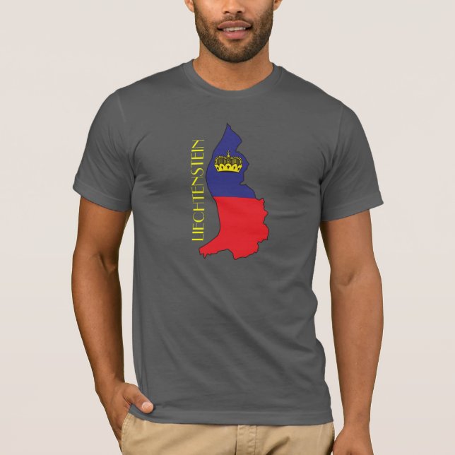 Camisa do Bandeira-Mapa de Liechtenstein (Frente)