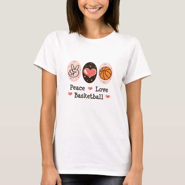 Camisa do basquetebol T do amor da paz (Frente)