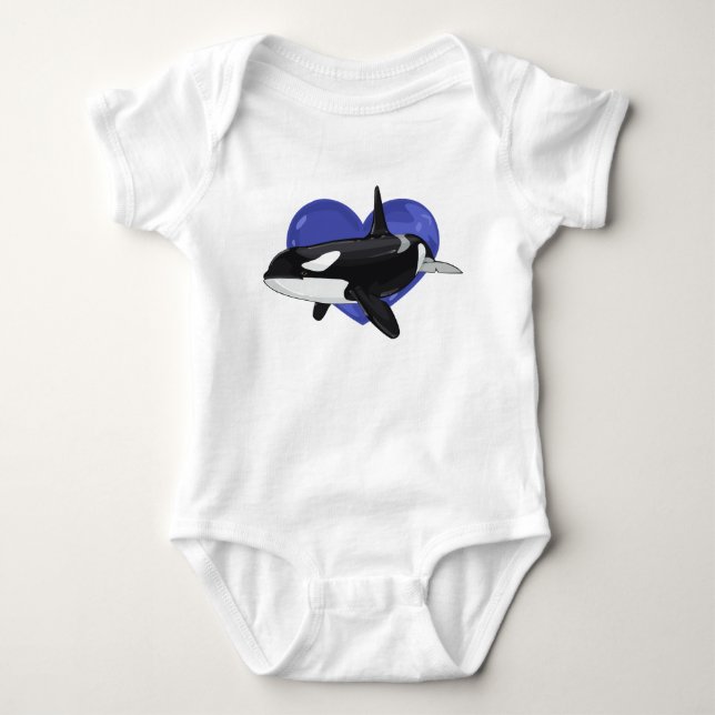 Camisa do bebê da baleia (Frente)
