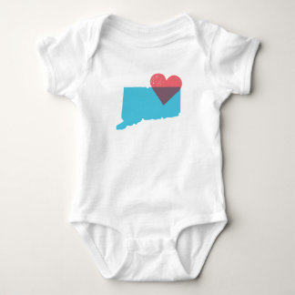 Camisa do bebê do amor do estado de Connecticut