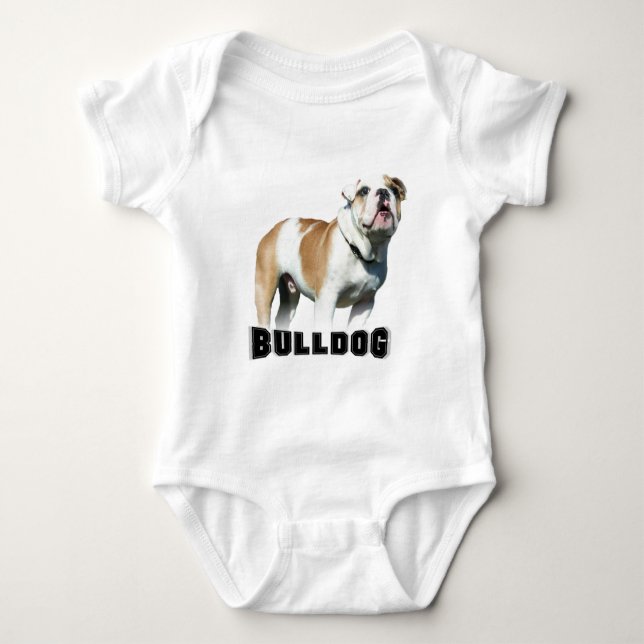 camisa do bebê do buldogue (Frente)