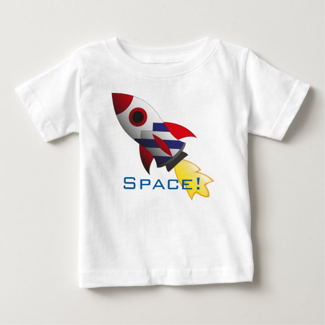 Camisa do bebê do foguete de espaço (Frente)