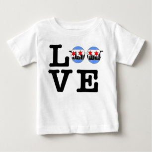 Camisa do bebê dos chicaGOggles do AMOR