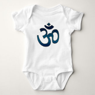 Camisa do bebê, símbolo do ohm, azul