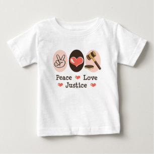 Camisa do bebê T do juiz de justiça do amor da p