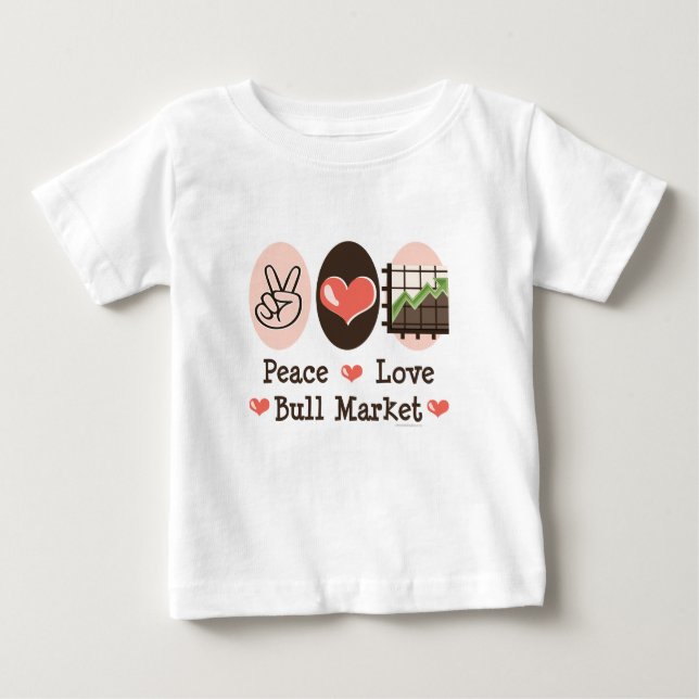 Camisa do bebê T do mercado em alta do amor da paz (Frente)
