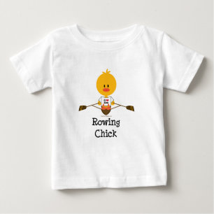 Camisa do bebê T do pintinho do enfileiramento