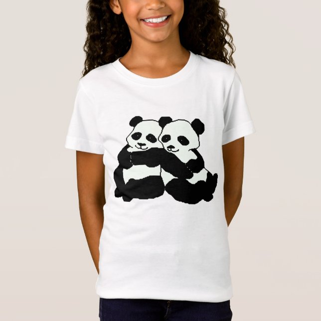 Camisa do Bella da menina gêmea dos ursos de panda (Frente)