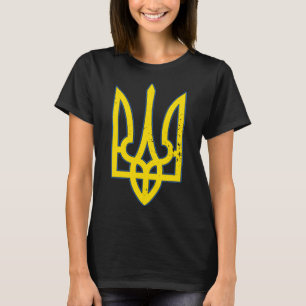 Camisa do Brasão de Armas da Ucrânia Apoie a Ucrân