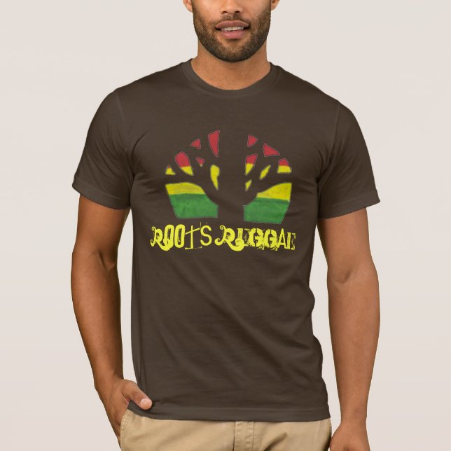 Camisa do Brown T dos homens da reggae das raizes (Frente)