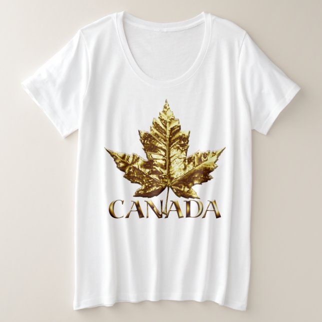 Camisa do Canadá com tamanho mais T-shirts do Cana (Frente do Design)