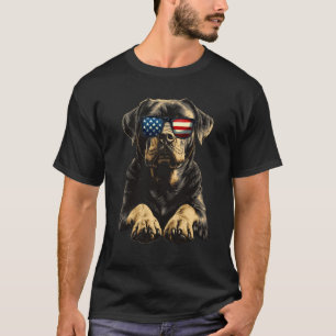 Camisa do Cão Rottweiler Patriótico Bandeira dos E