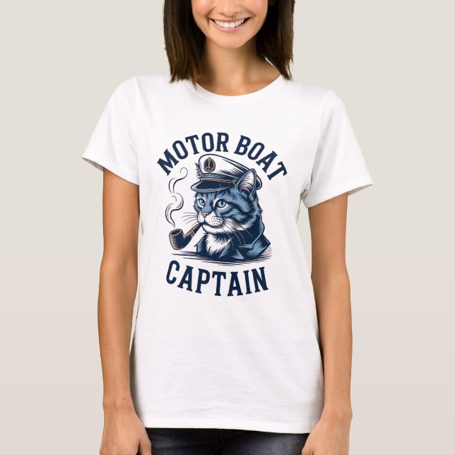 Camisa do Capitão de Barco a Motor Cat Camisa Dive (Frente)