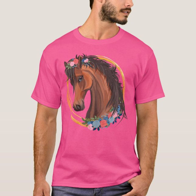 Camisa do Cavalo Lover Meninas Horseback Andando E (Frente)