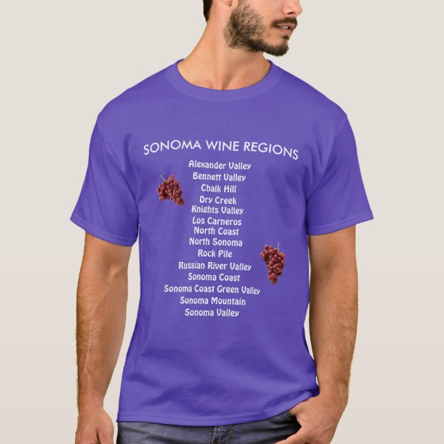 Camisa do clássico das regiões do vinho de Sonoma (Frente)