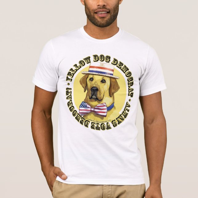 Camisa do clássico de Democrata do cão amarelo (Frente)