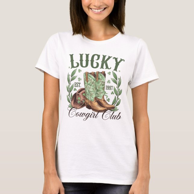 Camisa do Clube de Cowgirl da Sorte (Frente)