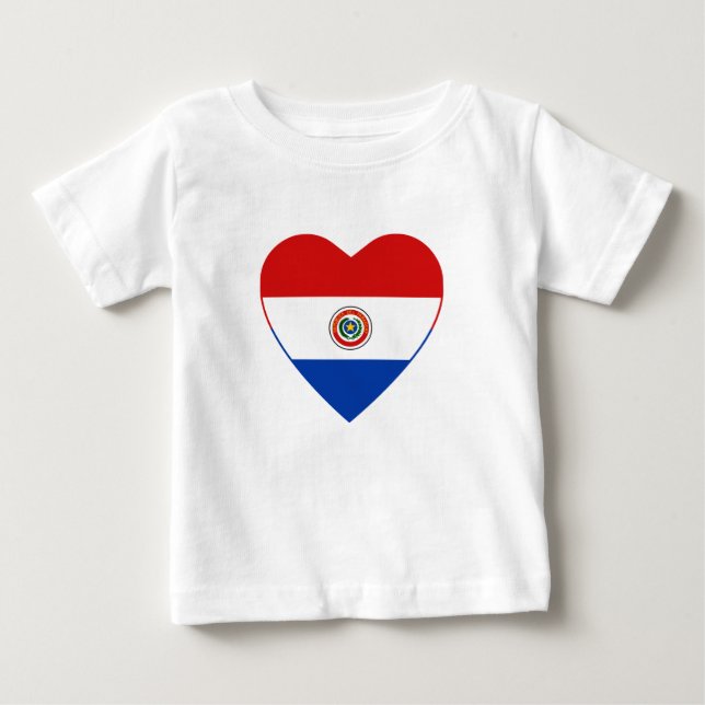 Camisa do Coração da Bandeira do Paraguai (Frente)