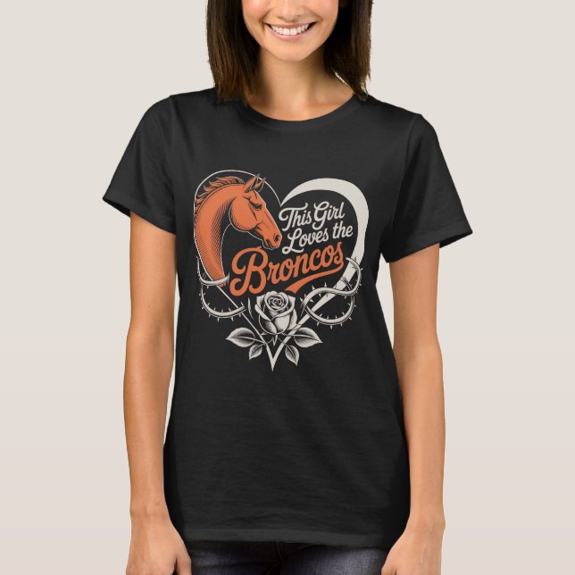 Camisa do Coração da Garota de Futebol de Denver D (Frente)