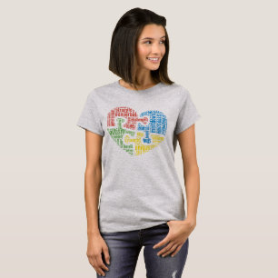 Camisa do coração da nuvem da palavra do autismo