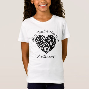 Camisa do coração da zebra da consciência da