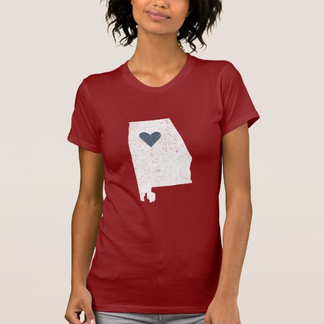 Camisa do coração de Alabama (branca) - (Frente)
