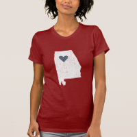 Camisa do coração de Alabama (branca) -