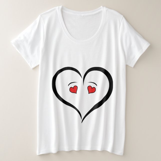 Camisa do Coração de Amor Divertido (Frente do Design)
