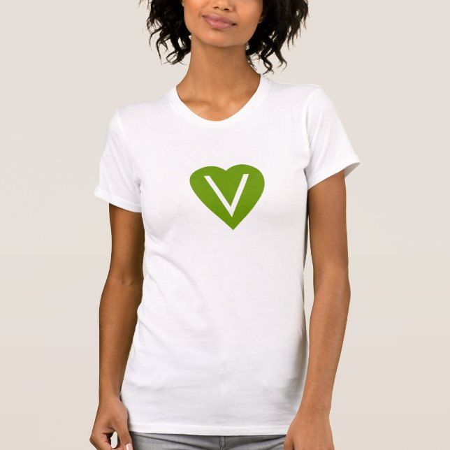 Camisa do coração do Vegan (Frente)