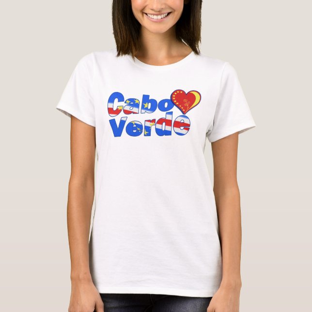 Camisa do Coração Rosa Cabo Verde (Frente)