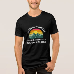 camisa do desenhador do pôr do sol