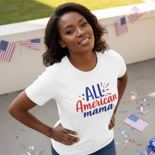 Camisa do Dia 4 de Julho da Mamãe Americana