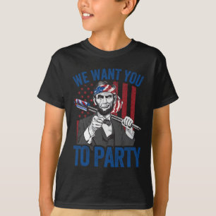 Camisa do Dia 4 de Julho de Abraham Lincoln Homens