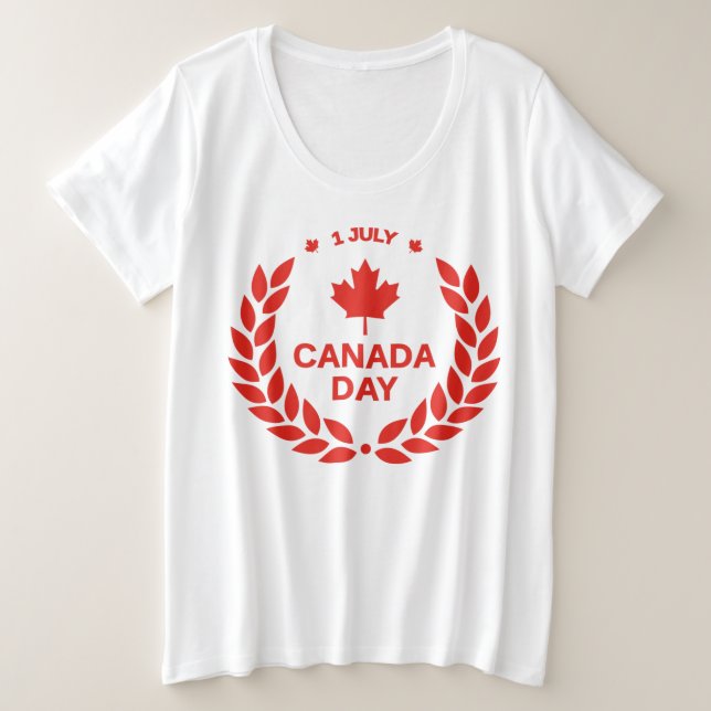 Camisa do dia canadense com mais tamanho (Frente do Design)