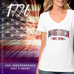 Camisa do Dia da Independência Americana 1776