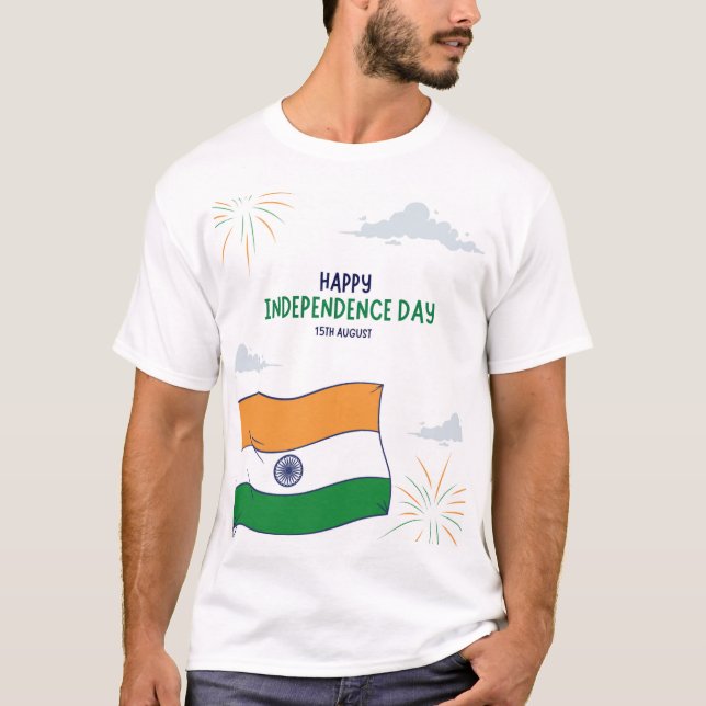 Camisa do Dia da Independência dos Homens - 🇮 🇳  (Frente)